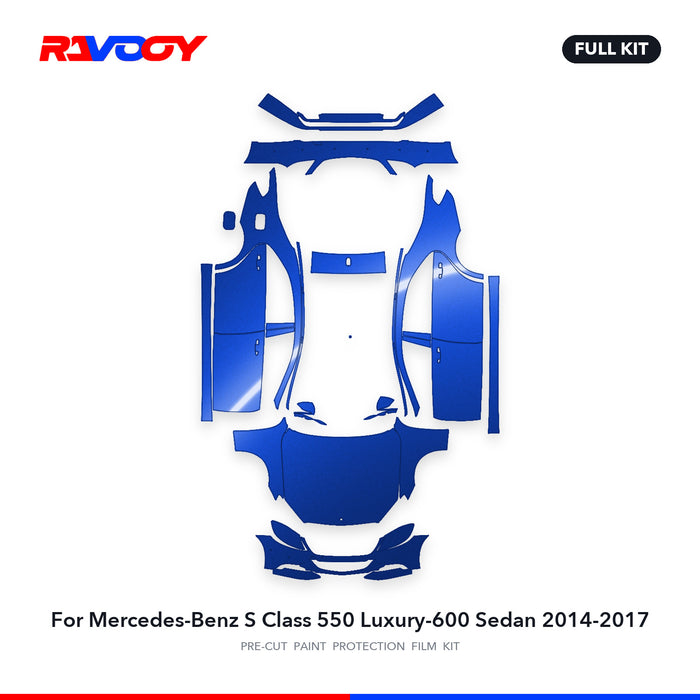 Full vehicle PPF pattern for 2014-2017 Mercedes-Benz S Class 550 Luxury-600 Sedan