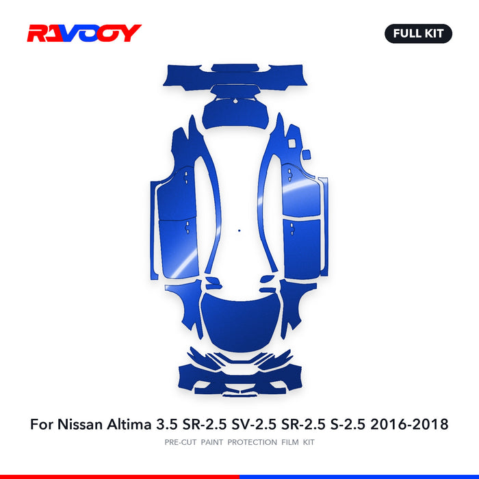 Full vehicle PPF pattern for 2016-2018 Nissan Altima 3.5 SR-2.5 SV-2.5 SR-2.5 S-2.5