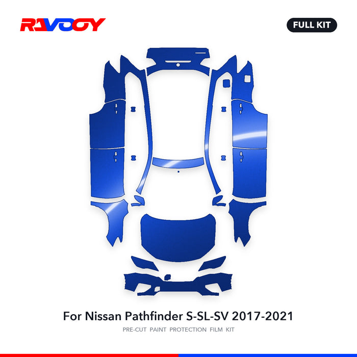 Full vehicle PPF pattern for 2017-2021 Nissan Pathfinder S-SL-SV