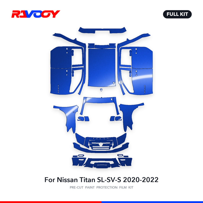 Full vehicle PPF pattern for 2020-2022 Nissan Titan SL-SV-S