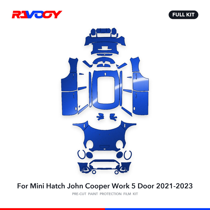 Full vehicle PPF pattern for 2021-2023 Mini Hatch John Cooper Work 5 Door