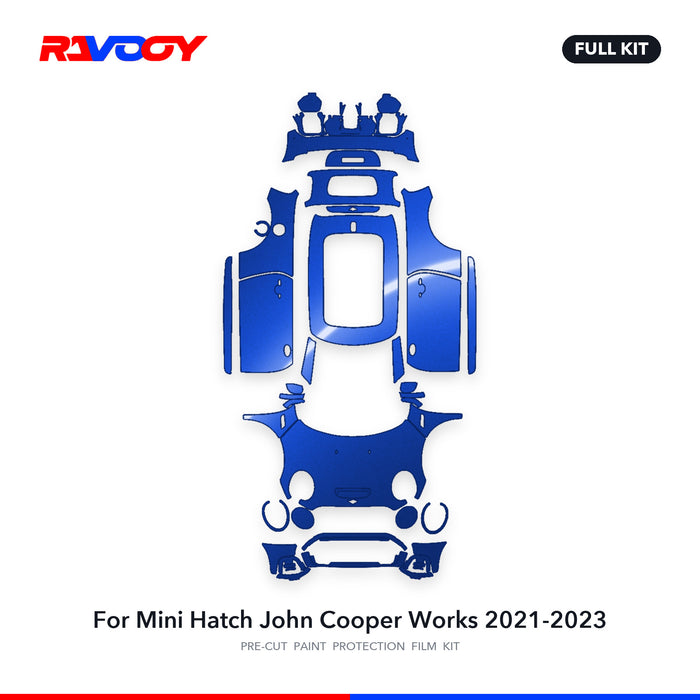 Full vehicle PPF pattern for 2021-2023 Mini Hatch John Cooper Works