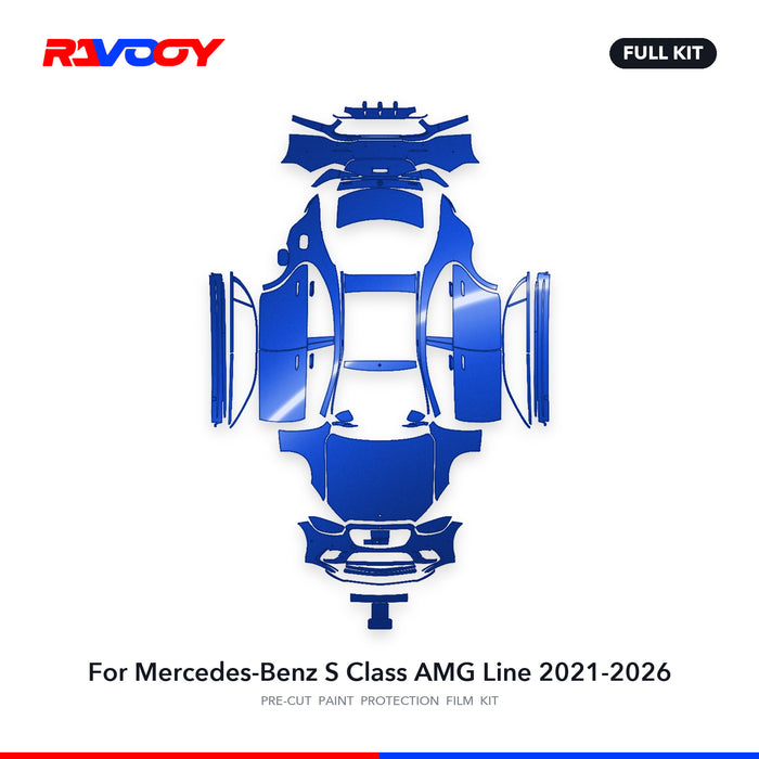 Full vehicle PPF pattern for 2021-2026 Mercedes-Benz S Class AMG Line