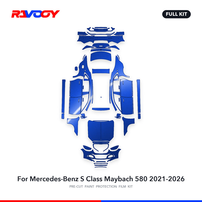 Full vehicle PPF pattern for 2021-2026 Mercedes-Benz S Class Maybach 580