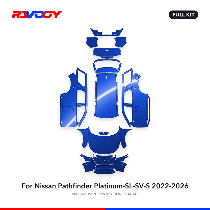 Full vehicle PPF pattern for 2022-2026 Nissan Pathfinder Platinum-SL-SV-S