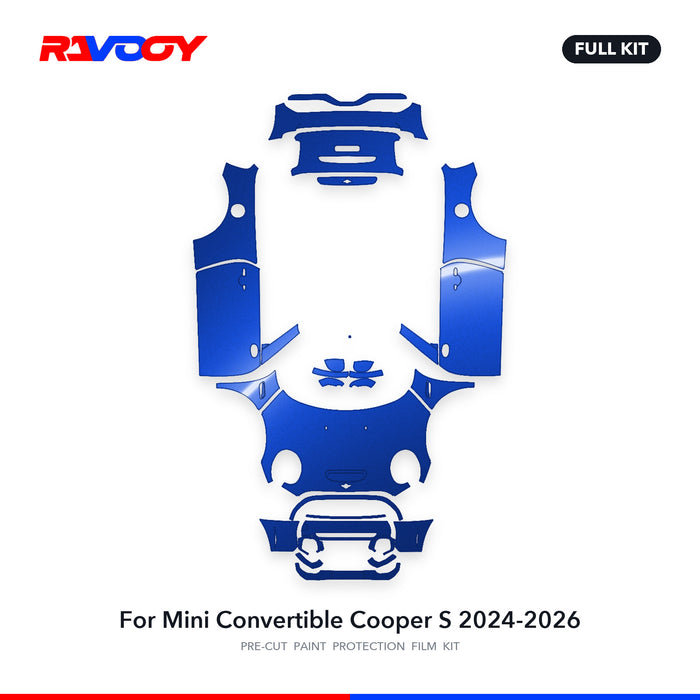 Full vehicle PPF pattern for 2024-2026 Mini Convertible Cooper S