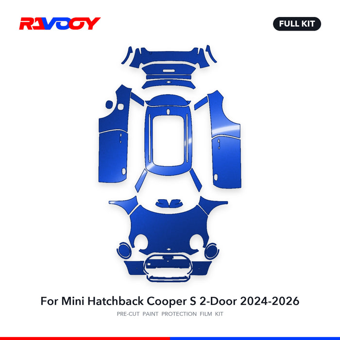 Full vehicle PPF pattern for 2024-2026 Mini Hatchback Cooper S 2-Door
