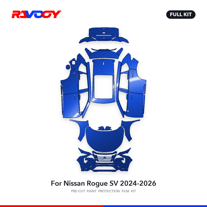 Full vehicle PPF pattern for 2024-2026 Nissan Rogue SV