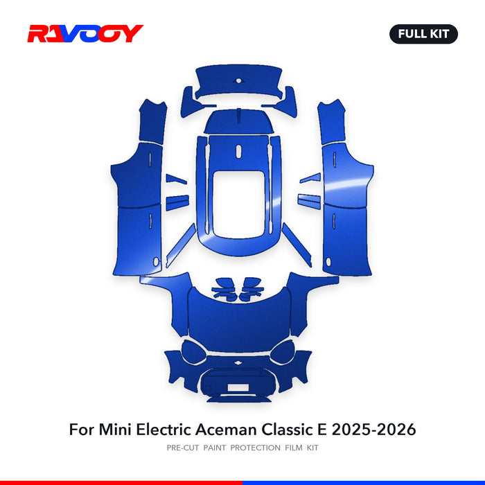 Full vehicle PPF pattern for 2025-2026 Mini Electric Aceman Classic E