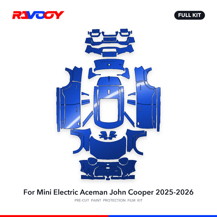 Full vehicle PPF pattern for 2025-2026 Mini Electric Aceman John Cooper