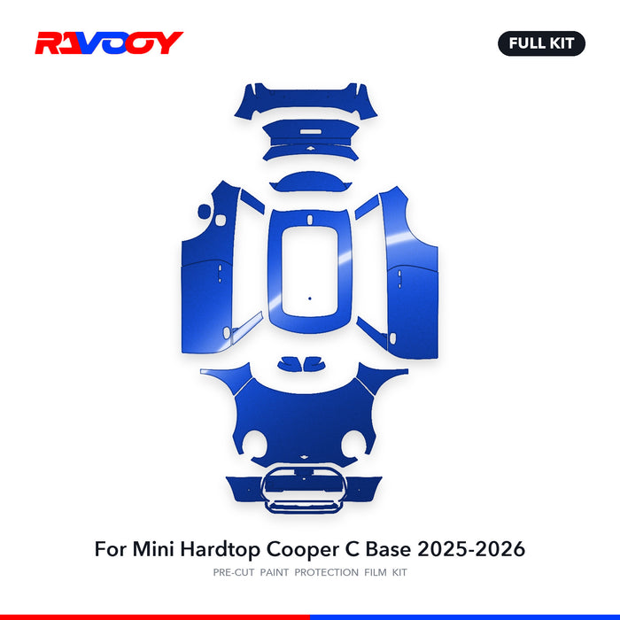 Full vehicle PPF pattern for 2025-2026 Mini Hardtop Cooper C Base