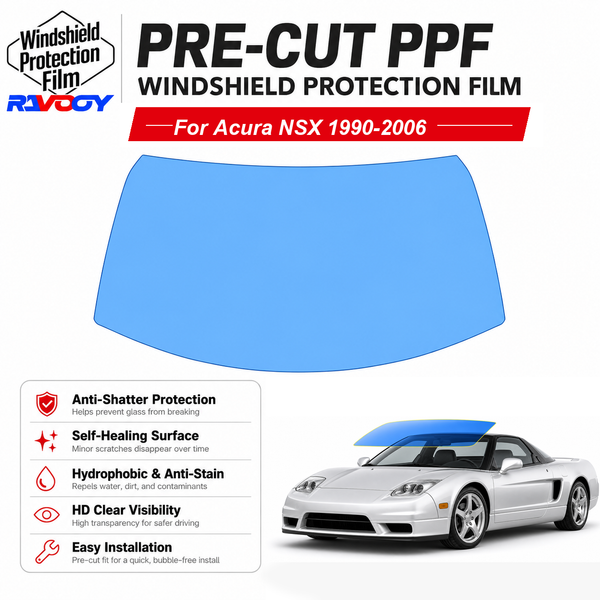 RAVOOY pre-cut front windshield protection film for Acura NSX 2D Cpe 1990-2006