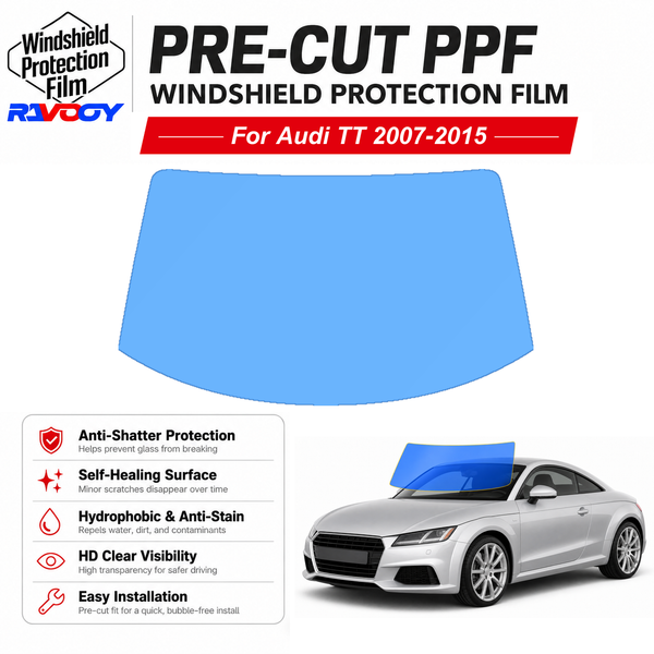 RAVOOY pre-cut front windshield protection film for Audi TT 2D Cpe 2007-2015