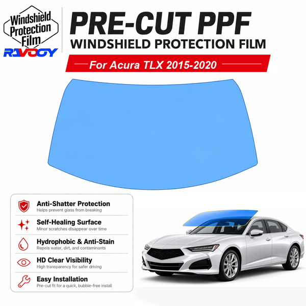 RAVOOY pre-cut front windshield protection film for Acura TLX 4D Sdn 2015-2020