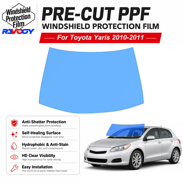 RAVOOY pre-cut front windshield protection film for Toyota Yaris 2D HB 2010-2011