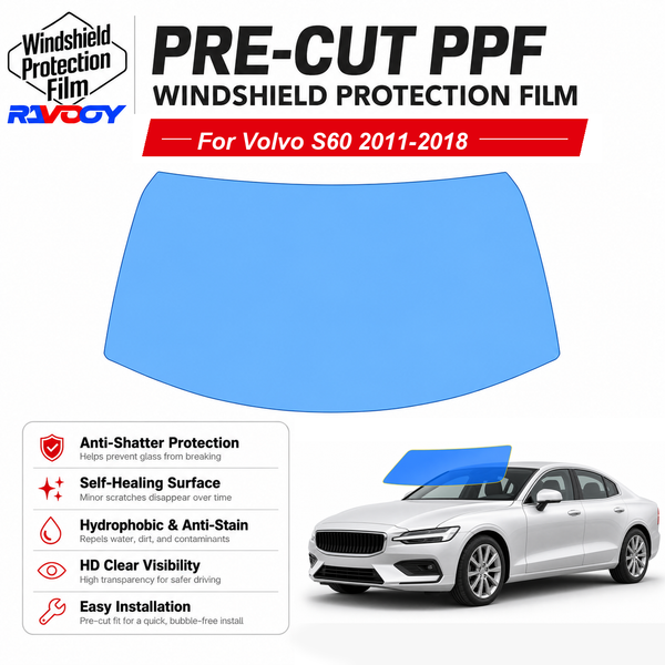 RAVOOY pre-cut front windshield protection film for Volvo S60 4D Sdn 2011-2018