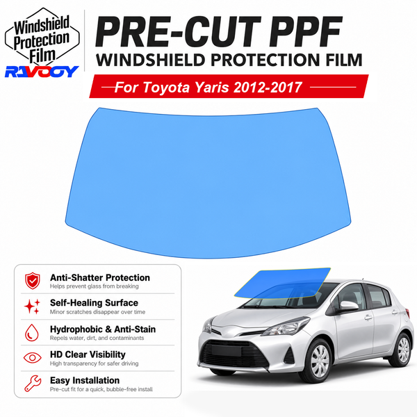 RAVOOY pre-cut front windshield protection film for Toyota Yaris 2D HB 2012-2017