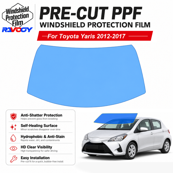 RAVOOY pre-cut front windshield protection film for Toyota Yaris 4D HB 2012-2017