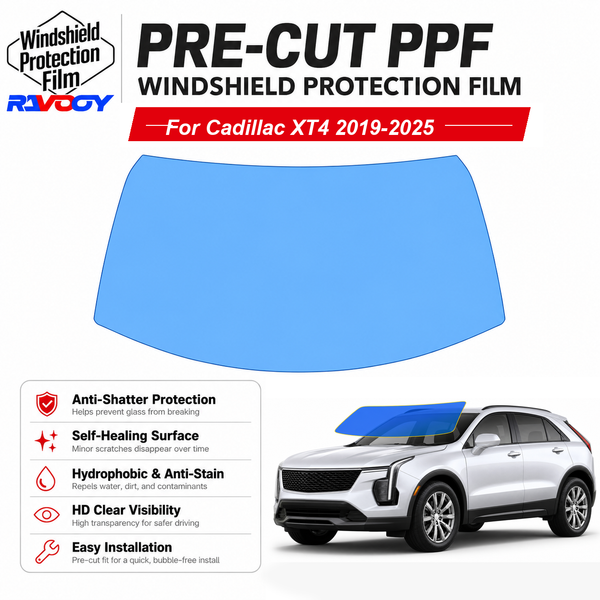 RAVOOY pre-cut front windshield protection film for Cadillac XT4 4D SUV 2019-2025