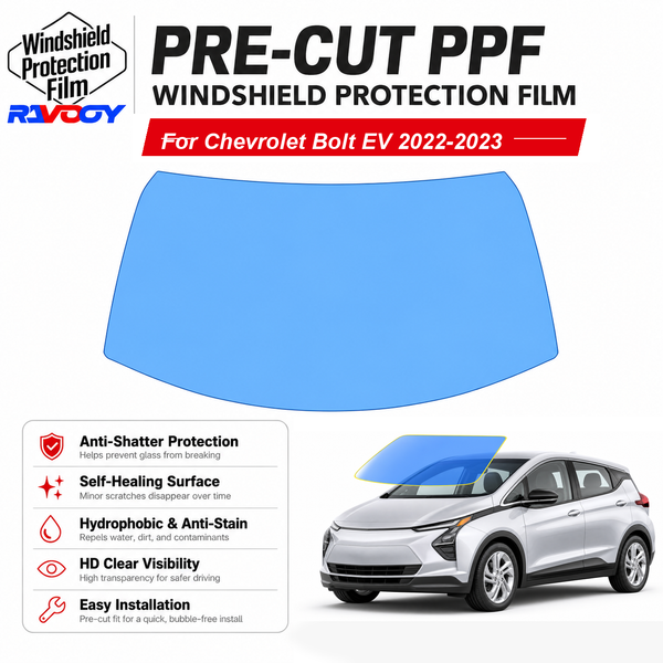 RAVOOY pre-cut front windshield protection film for Chevrolet Bolt EV 4D HB 2022-2023
