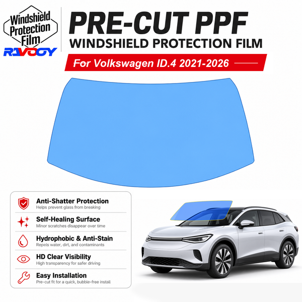RAVOOY pre-cut front windshield protection film for Volkswagen ID.4 4D SUV 2021-2026