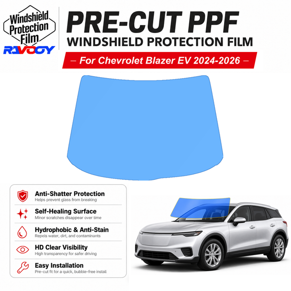 RAVOOY pre-cut front windshield protection film for Chevrolet Blazer EV 4D SUV 2024-2026