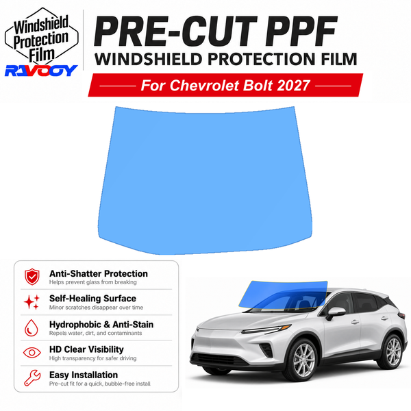 RAVOOY pre-cut front windshield protection film for Chevrolet Bolt 4D HB 2027-2027