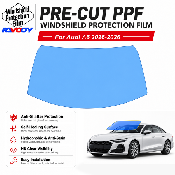 RAVOOY pre-cut front windshield protection film for Audi A6 4D Sdn 2026-2026