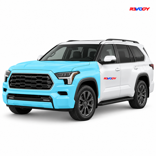 Toyota Sequoia 2023–2026 Full Front coverage in blue with RAVOOY logo