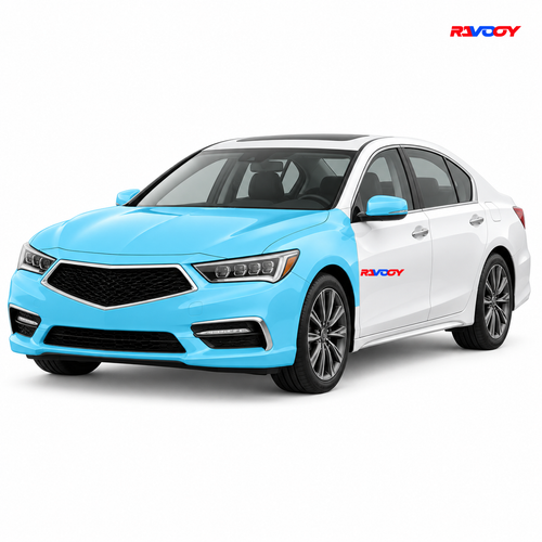 Acura RLX 2018–2020 Full Front coverage in blue with RAVOOY logo