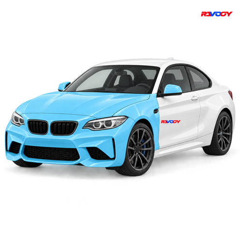 BMW M2 2016–2018 Full Front coverage in blue with RAVOOY logo