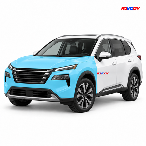 Nissan Rogue 2024–2026 Full Front coverage in blue with RAVOOY logo