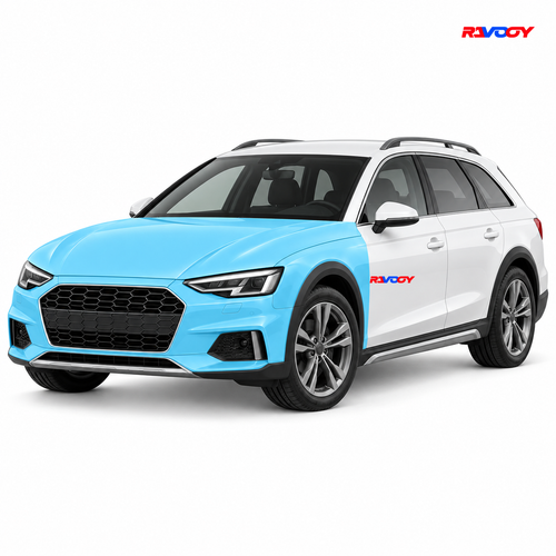 Audi A4 allroad 2024–2025 Full Front coverage in blue with RAVOOY logo