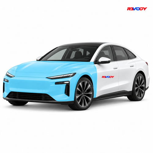 Audi A6 e-tron 2025–2027 Full Front coverage in blue with RAVOOY logo