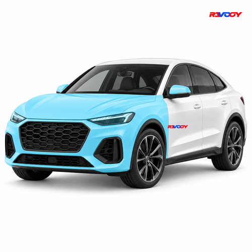Audi SQ5 Sportback 2025–2026 Full Front coverage in blue with RAVOOY logo