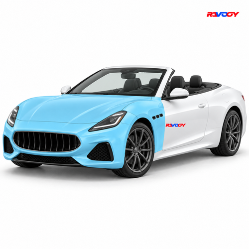 Maserati Grand Cabrio 2025–2026 Full Front coverage in blue with RAVOOY logo