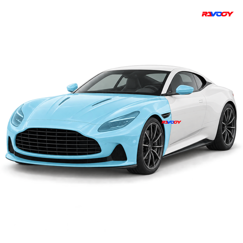 Aston Martin DB12 2024–2025 Full Front coverage in blue with RAVOOY logo