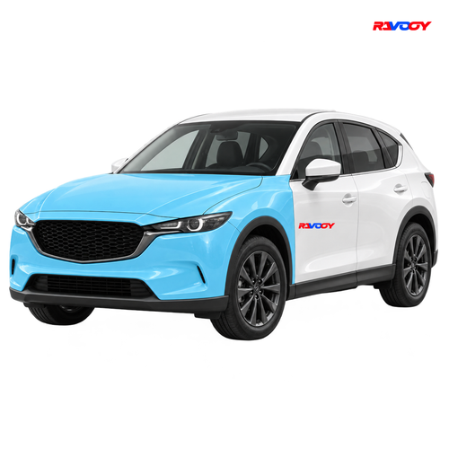 Mazda CX-5 2026 Full Front coverage in blue with RAVOOY logo