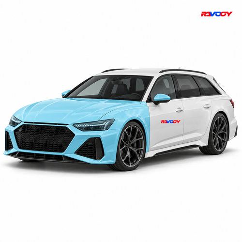 Audi RS6 Avant GT 2024–2026 Full Front coverage in blue with RAVOOY logo