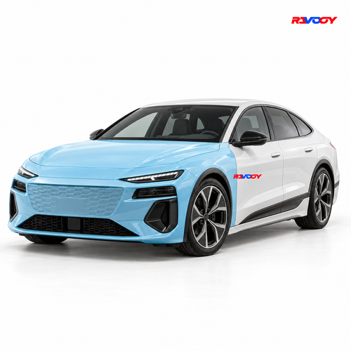 Audi S6 e-tron 2025–2027 Full Front coverage in blue with RAVOOY logo