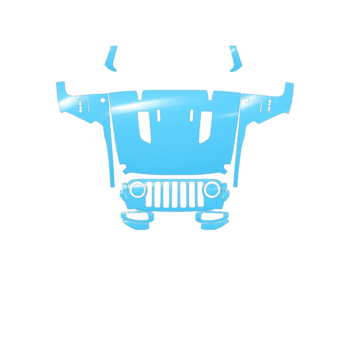 RAVOOY Full Front+ Pre-Cut PPF Kit For Jeep Gladiator Rubicon 2020–2025 – pre-cut PPF pattern