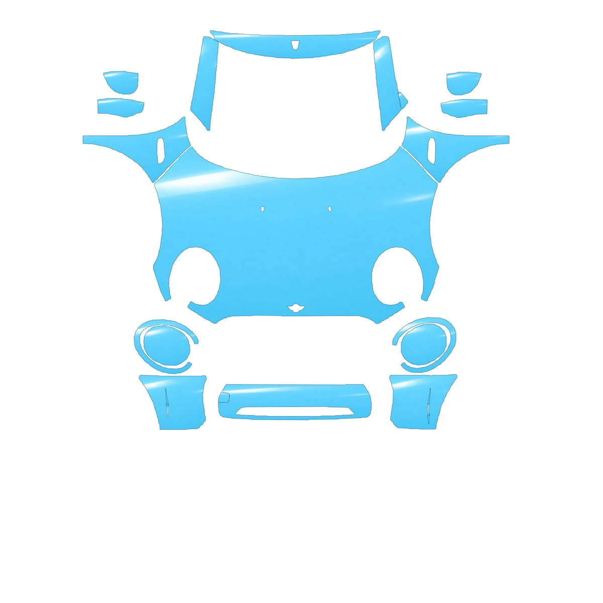 RAVOOY Full Front+ Pre-Cut PPF Kit For Mini Cooper Convertible 2022–2023 – pre-cut PPF pattern