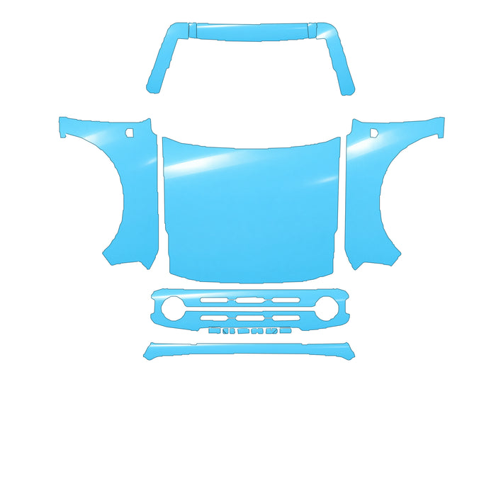 RAVOOY Full Front+ Pre-Cut PPF Kit For Ford Bronco 2021–2026 – pre-cut PPF pattern