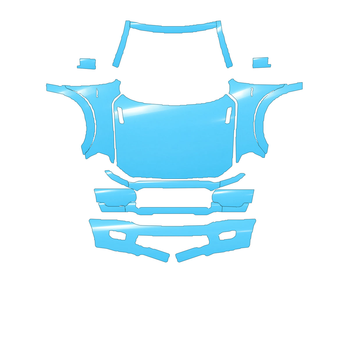 RAVOOY Full Front+ Pre-Cut PPF Kit For Ram 3500 2019–2026 – pre-cut PPF pattern