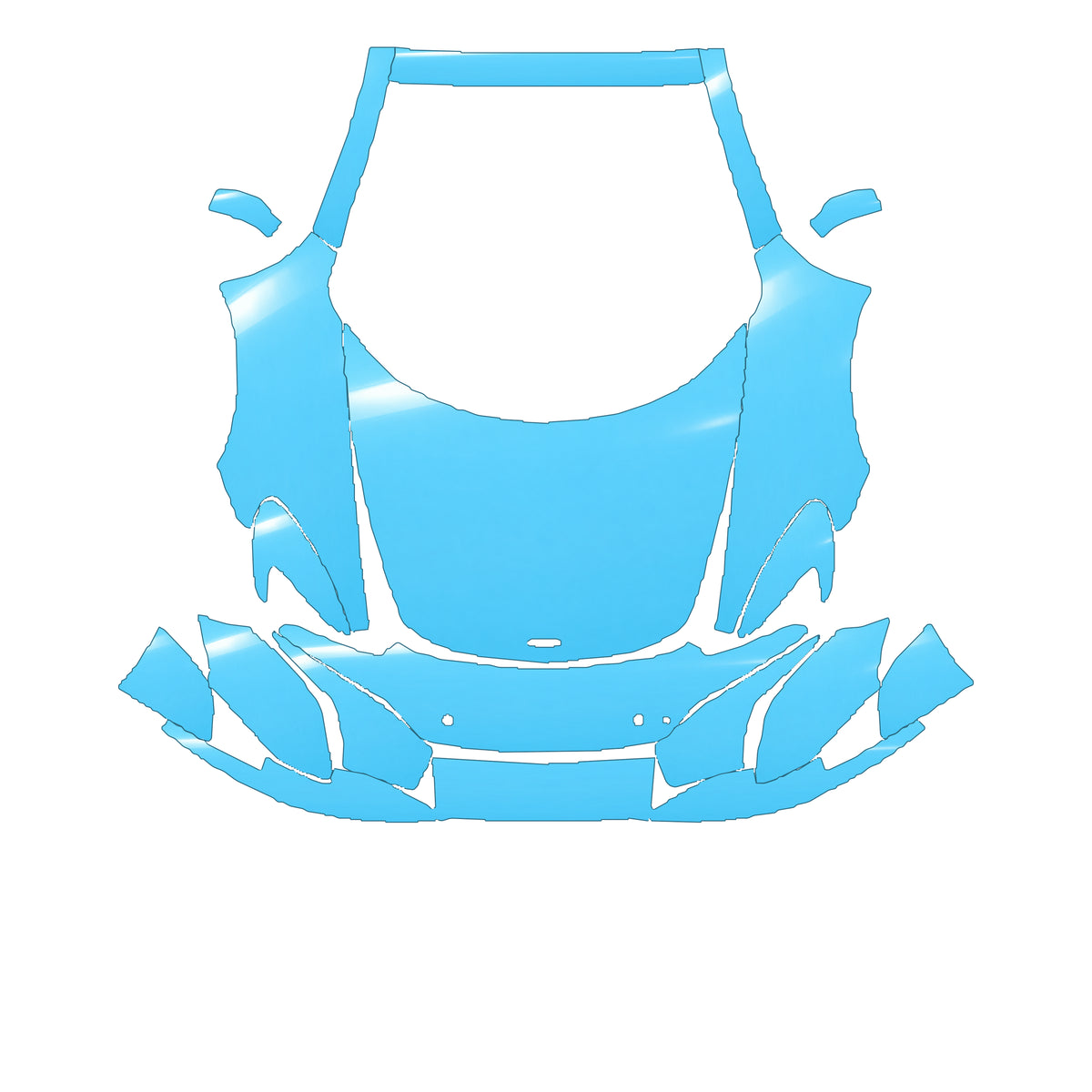 RAVOOY Full Front+ Pre-Cut PPF Kit For McLaren 675LT Spider 2016–2018 – pre-cut PPF pattern