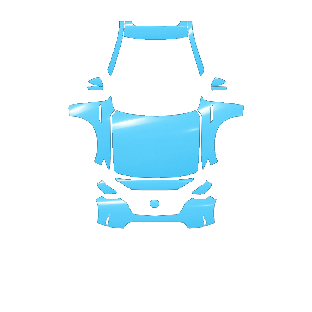 Mazda CX-90 2024–2026 Full Front PPF cut pattern