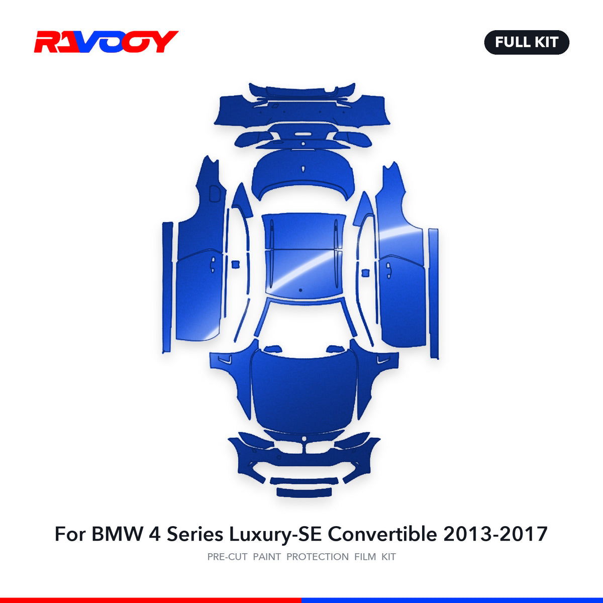 Full vehicle PPF pattern for 2013-2017 BMW 4 Series Luxury-SE Convertible