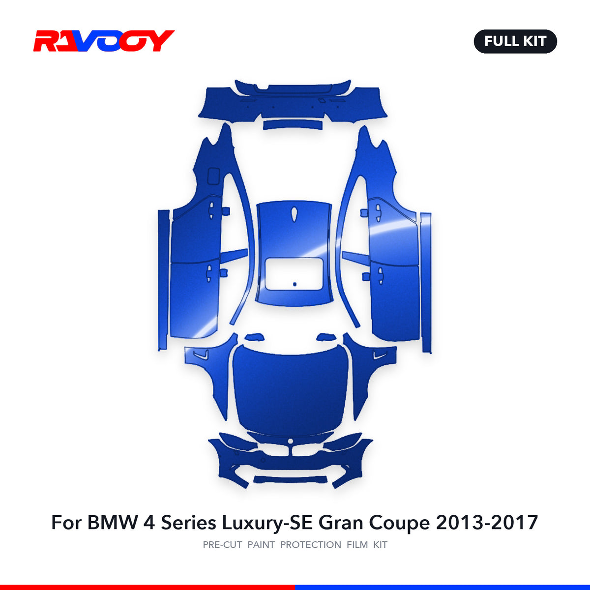 Full vehicle PPF pattern for 2013-2017 BMW 4 Series Luxury-SE Gran Coupe