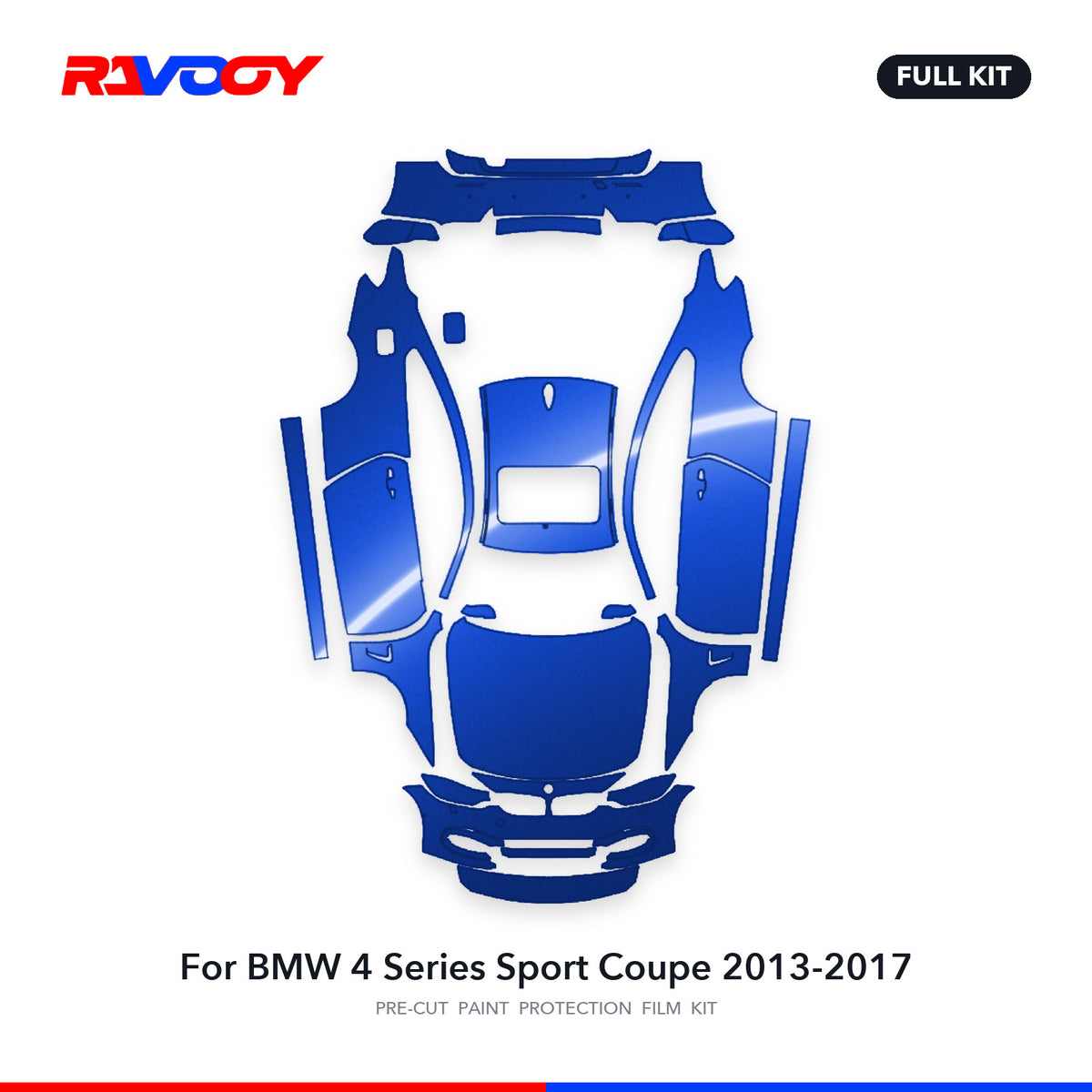 Full vehicle PPF pattern for 2013-2017 BMW 4 Series Sport Coupe