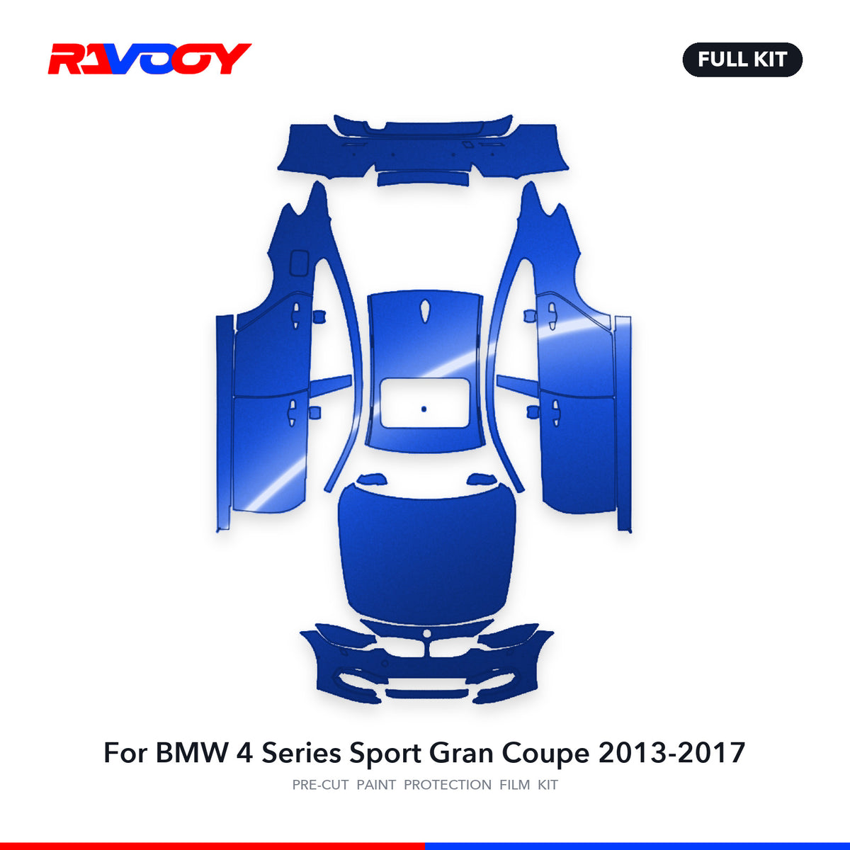 Full vehicle PPF pattern for 2013-2017 BMW 4 Series Sport Gran Coupe